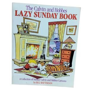 Vintage 1989 Calvin and Hobbes Lazy Sunday Book Paperback Bill Watterson Graphic